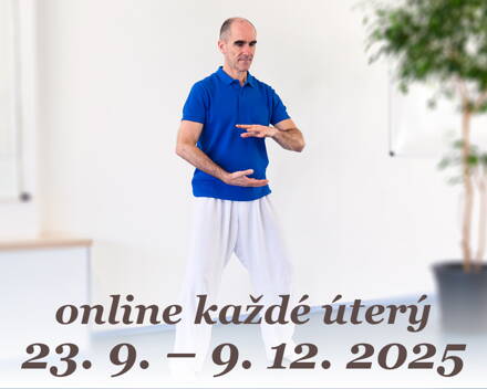 Cvičení čchi-kungu pro soustředění i sílu, pravidelně živě online (23. 9. – 9. 12. 2025, úterý od 18:00)